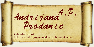 Andrijana Prodanić vizit kartica
